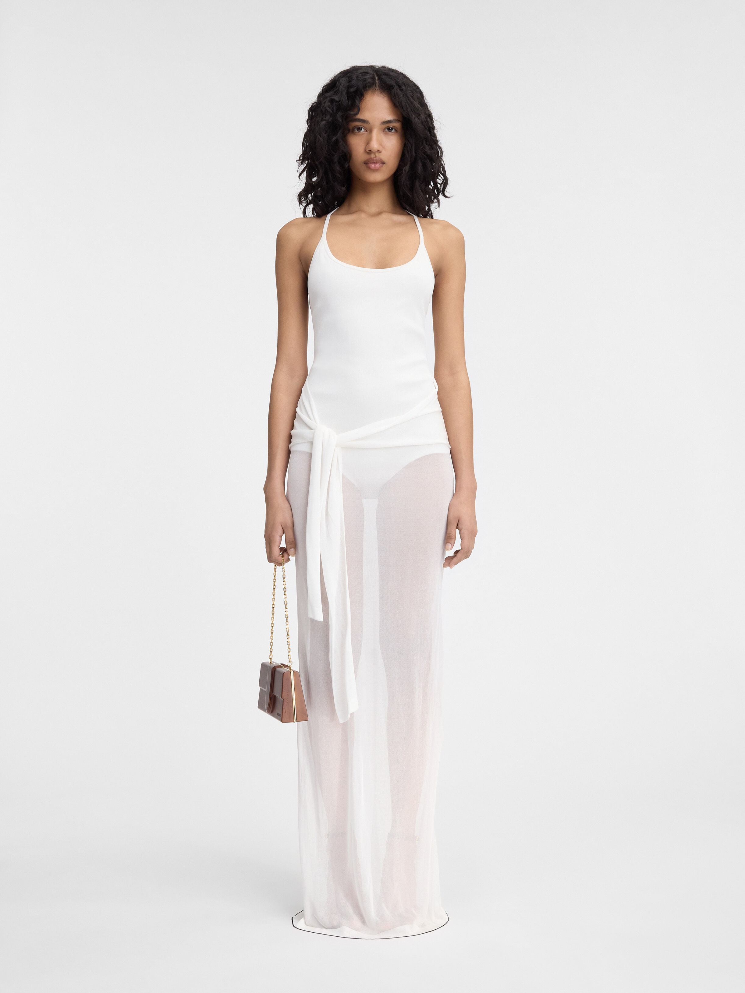 

Платье-саронг JACQUEMUS The Nodo knit dress, белый