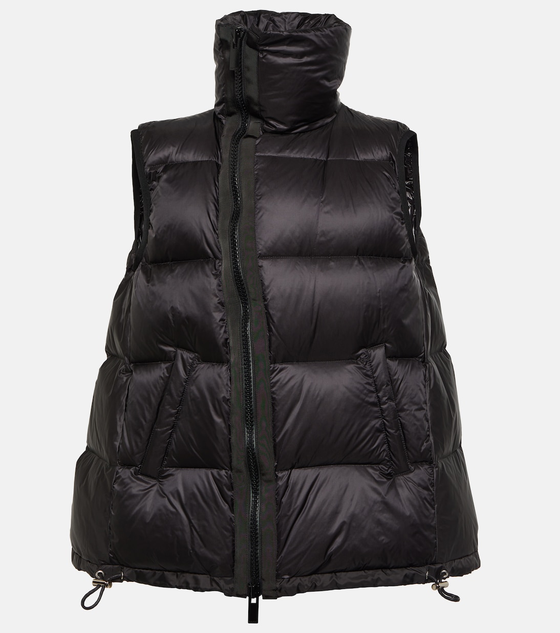 

Асимметричная стёганая пуховая жилетка Sacai, черный