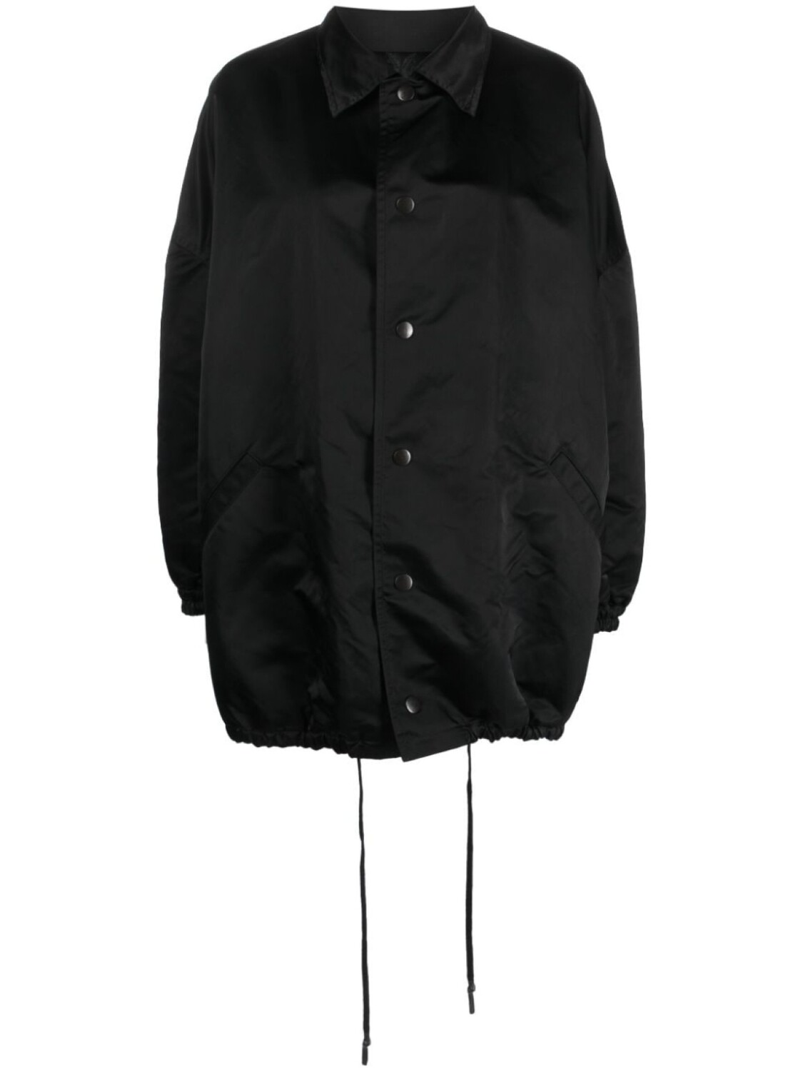 

Yohji Yamamoto однобортный объемный бомбер, черный
