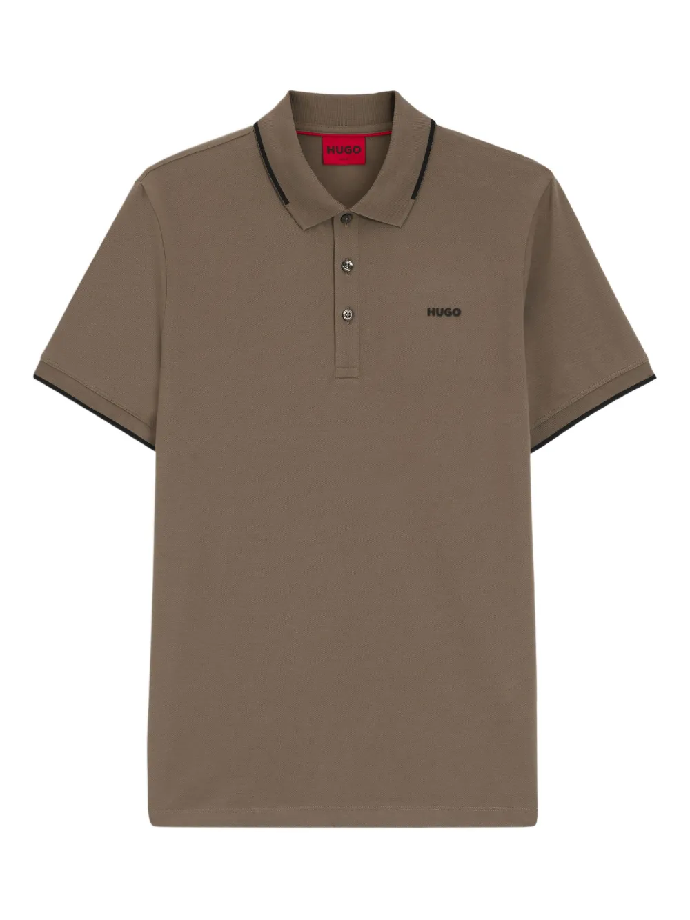 

Рубашка поло с контрастными полосками на воротнике Hugo, коричневый