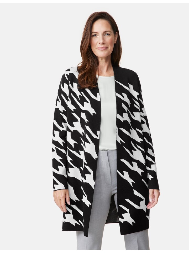 

Кардиган Gerry Weber Jacke Strick, цвет black/ecru houndstooth JCD