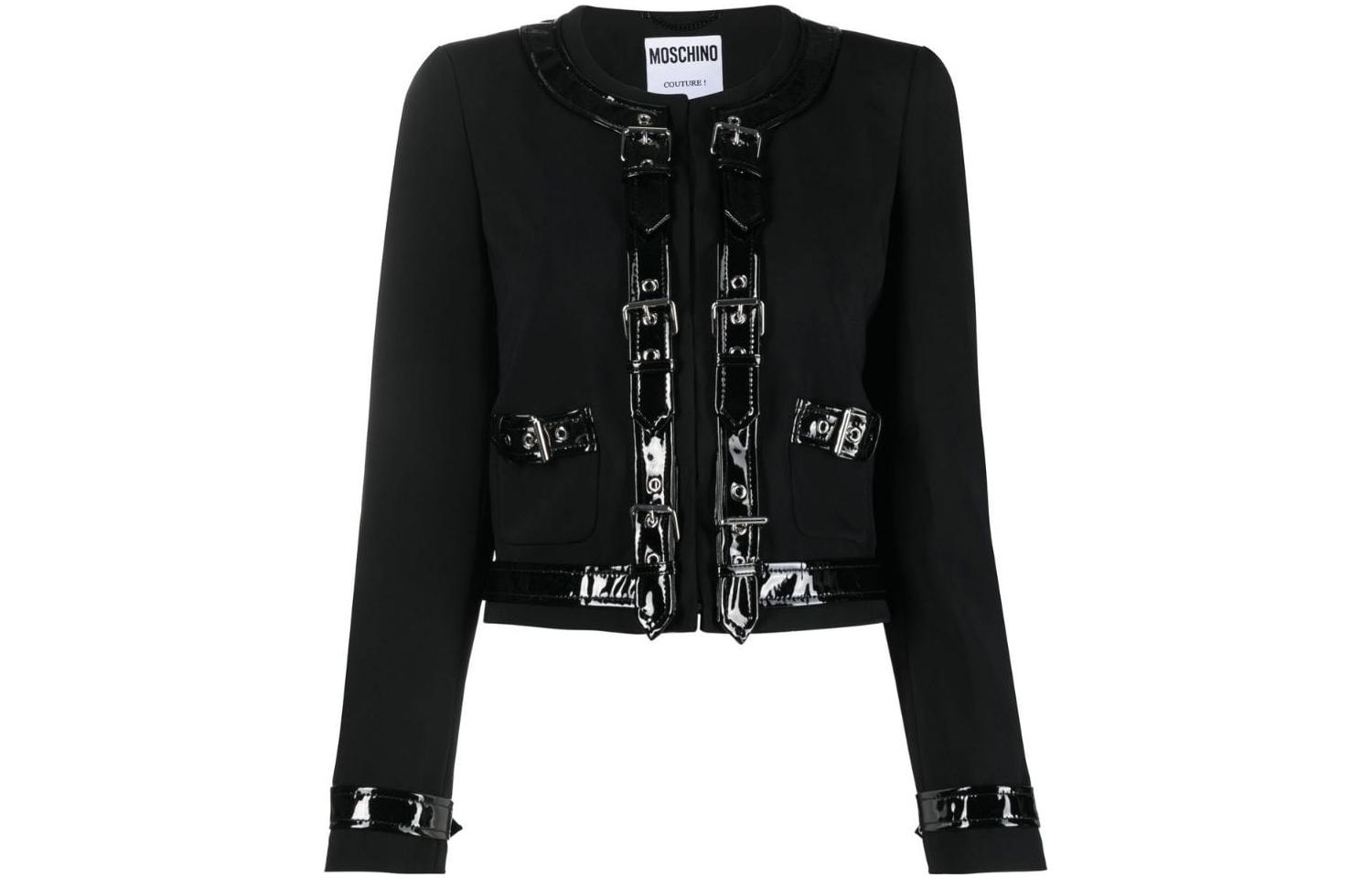 

MOSCHINO Укороченные пальто женское черные, Черный, MOSCHINO Укороченные пальто женское черные