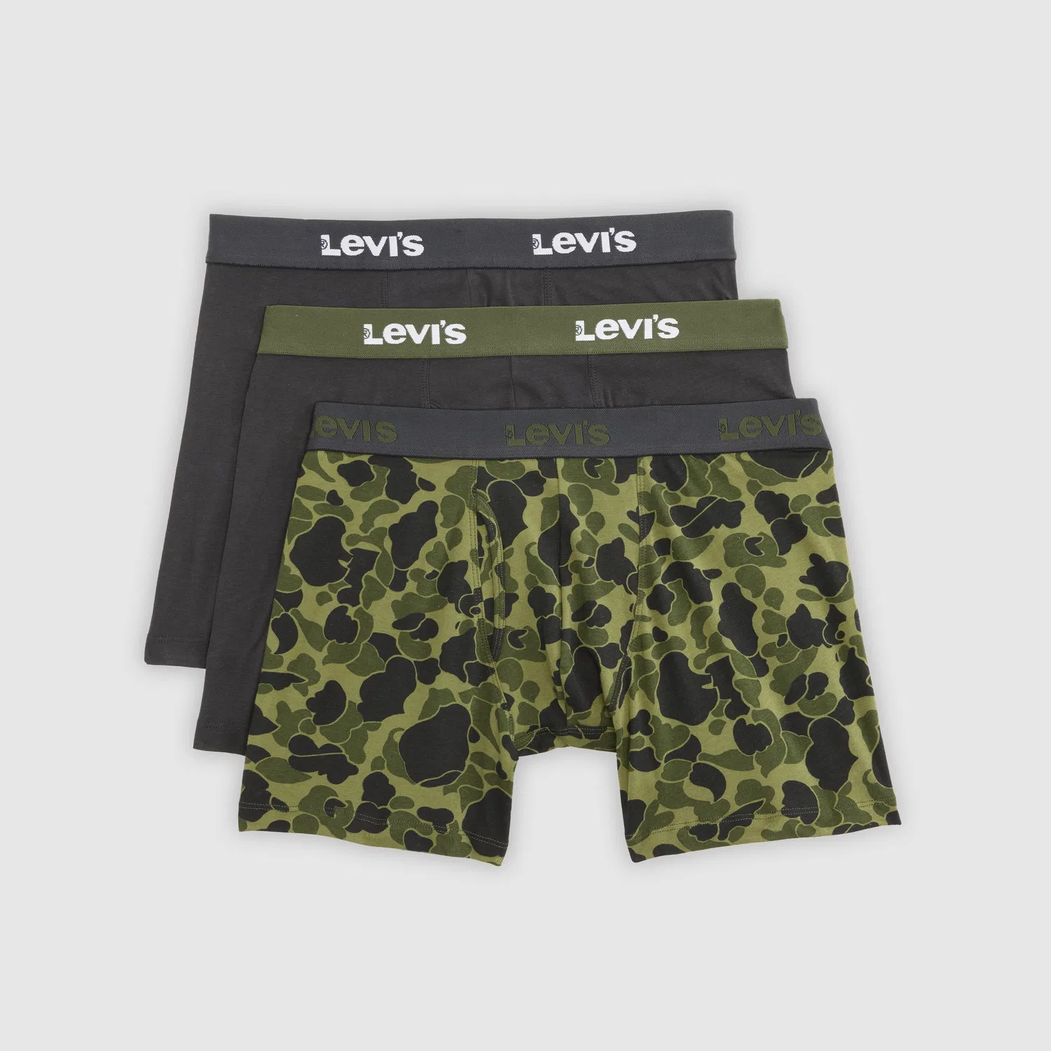 Боксеры с камуфляжным принтом "Утиный камуфляж" (3 шт.) Levi's, Green