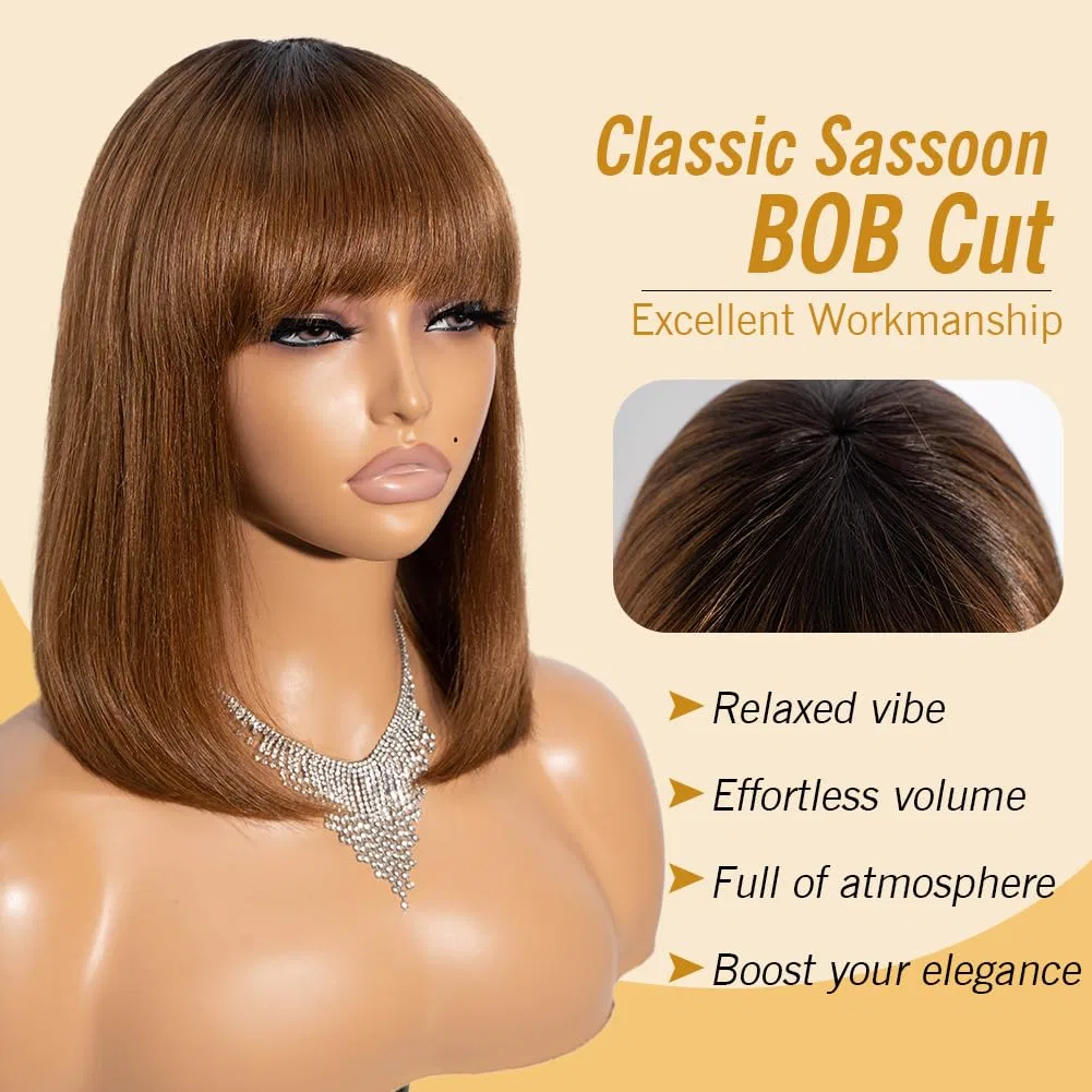 Женский парик «Short Bob» из натуральных бразильских волос от Joedir Hair Joedir, Tt1B/30 — фото 2