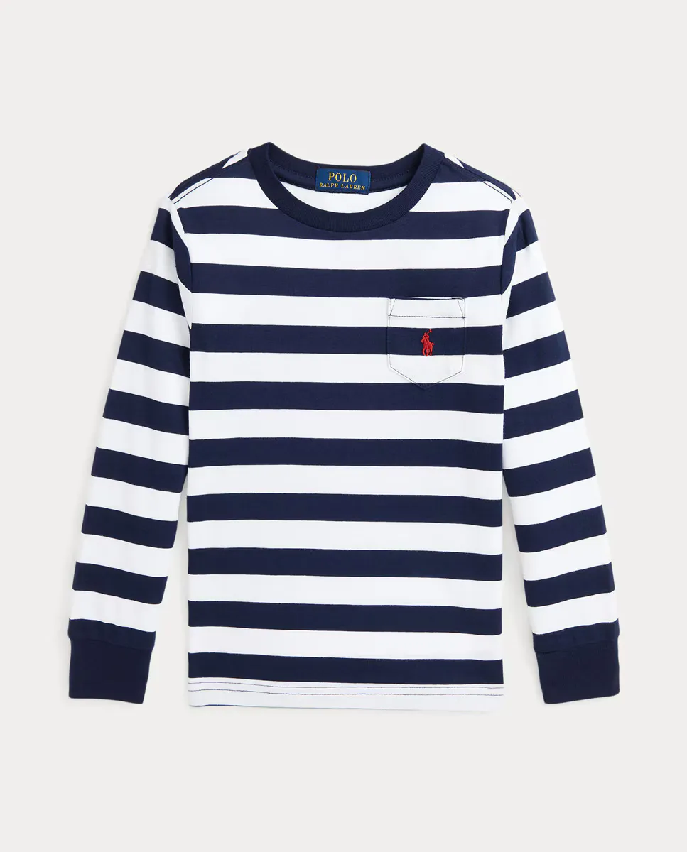 

Полосатая хлопковая футболка для мальчика Polo Ralph Lauren, мультиколор