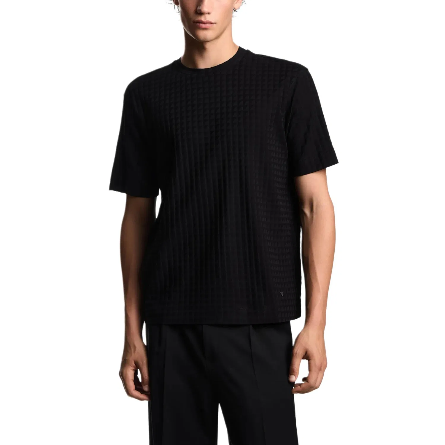 Футболка текстурированная EMPORIO ARMANI, Black — фото 4
