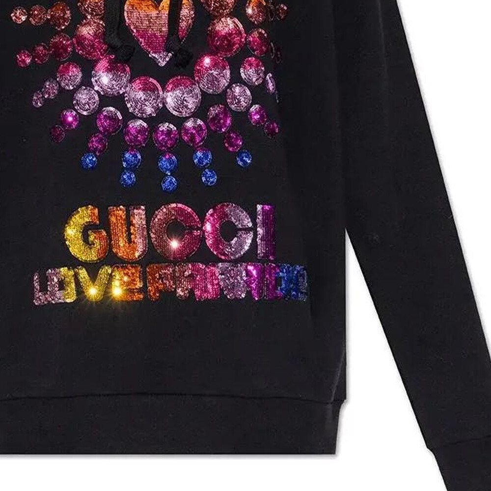 Женская толстовка GUCCI Классическая, 100% хлопок, черный — фото 4