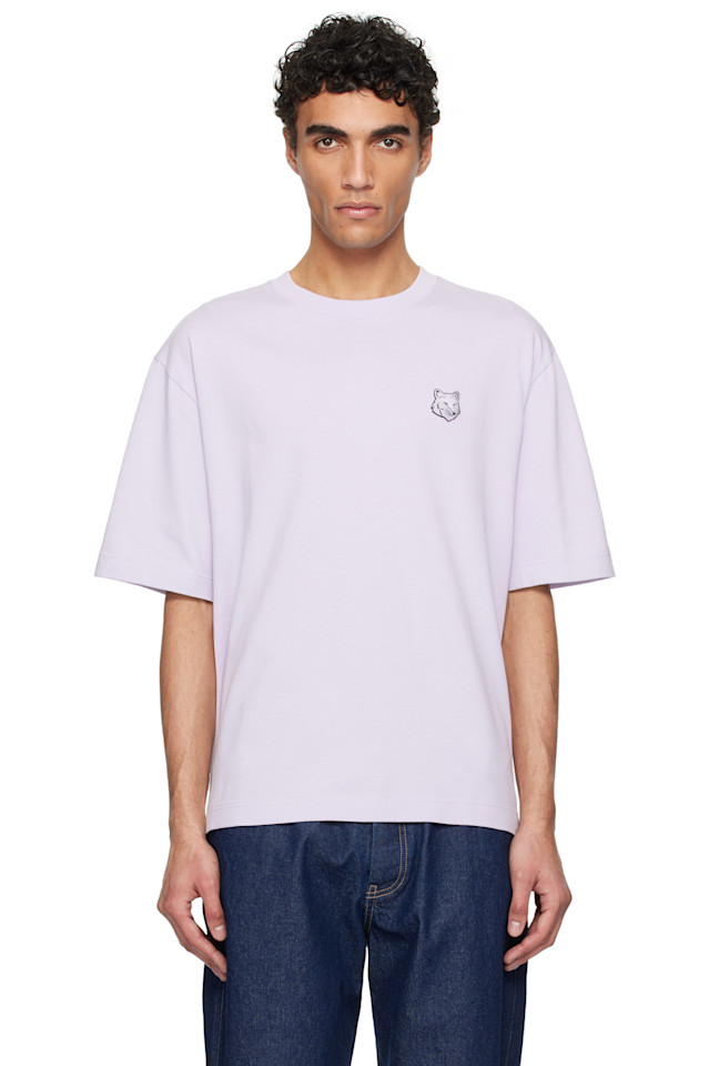 

Футболка оверсайз с принтом головы дерзкого лиса Maison Kitsuné, цвет soft mauve