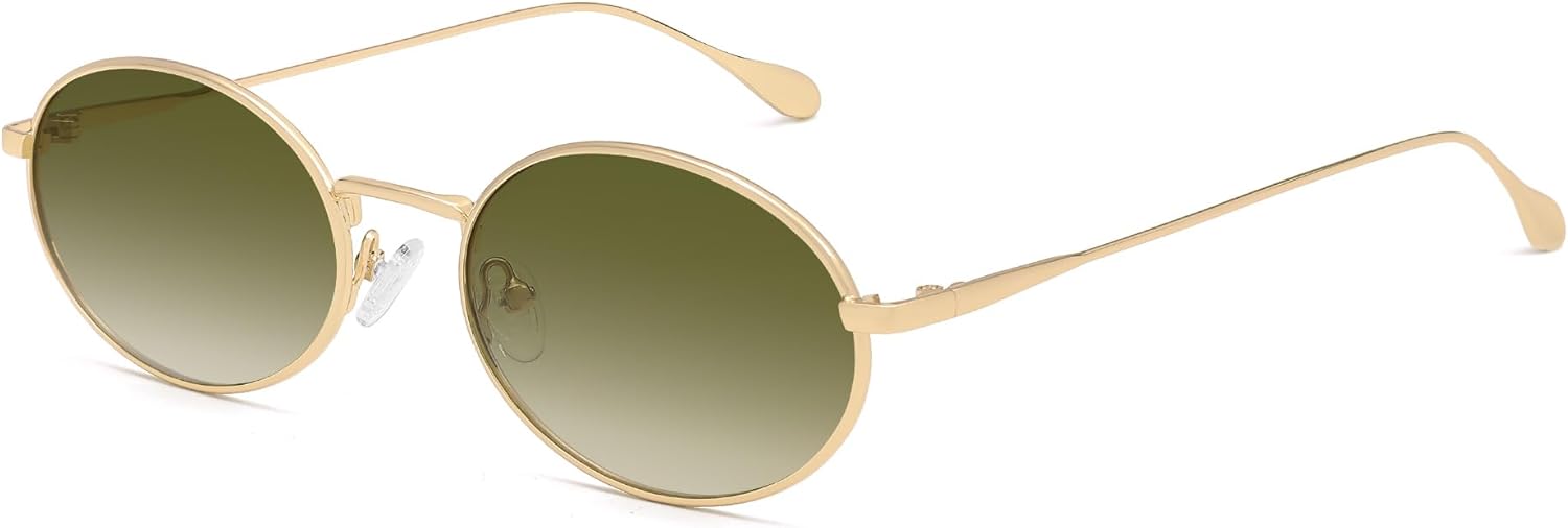 

Солнцезащитные очки VANLINKER Retro Oval Polarized для женщин и мужчин, винтажные, 90-е, с металлической золотой оправой, модель VL9872, C3-polarized Gradient Green Lens/Gold Frame