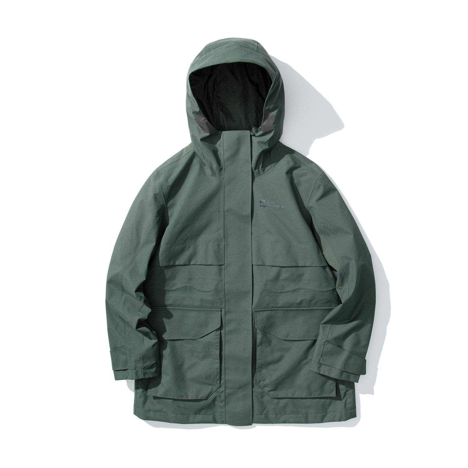 

JACK WOLFSKIN Женская водонепроницаемая легкая ветровка, 4136/Slate Green