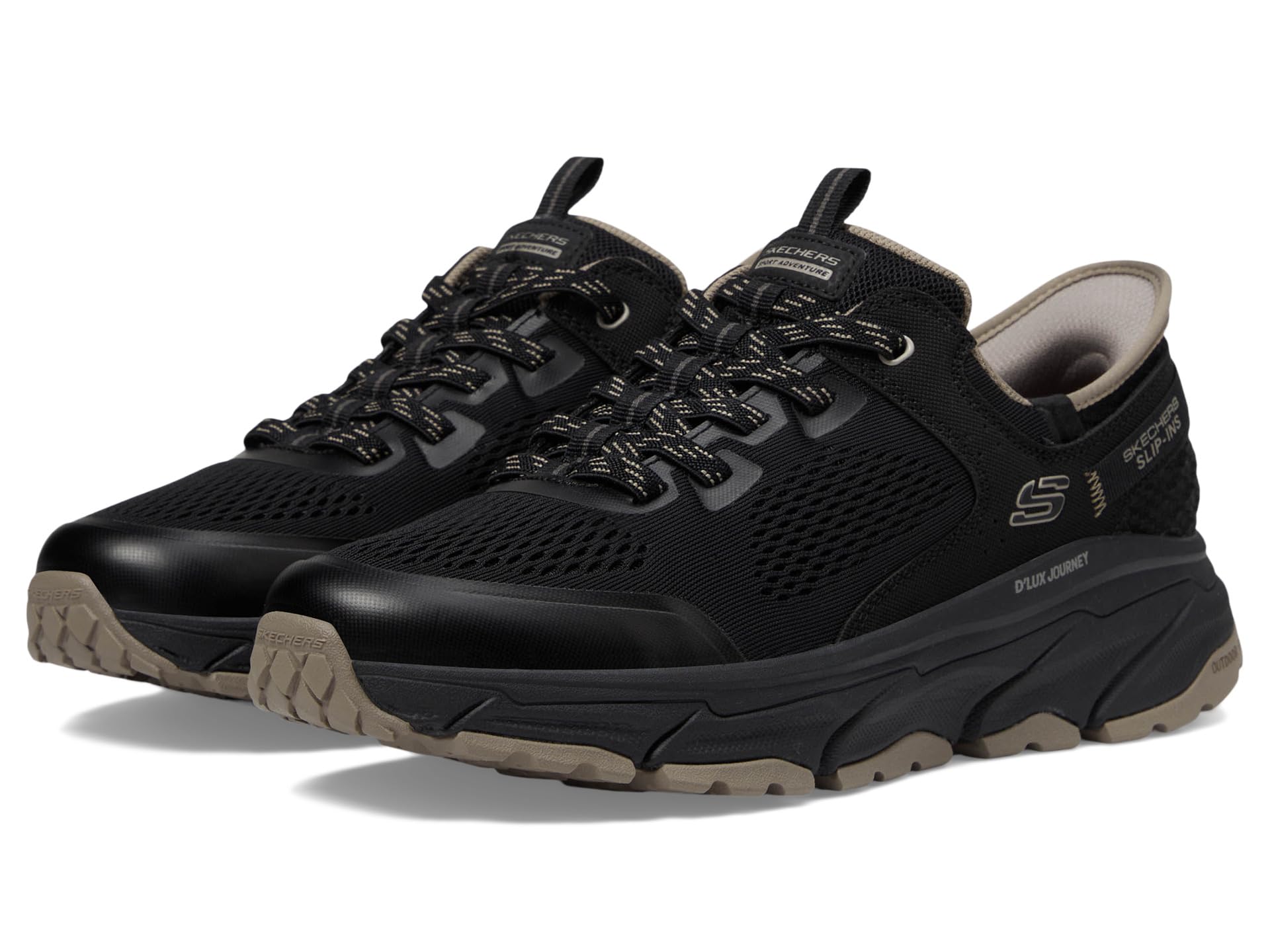 

Кроссовки SKECHERS D'Lux Journey Hands Free Slip-In Sneaker, Black/Taupe
