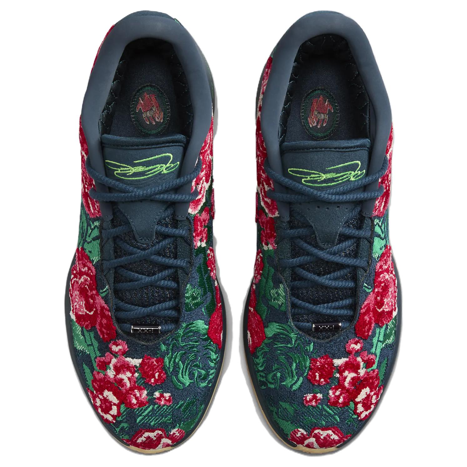 Nike Леброн 21 Нескользящие Износостойкие Амортизирующие Низкие Баскетбольные Кроссовки Мужские Синий Зеленый Красный — фото 4