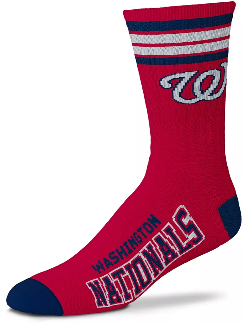 

Красные носки Deuce Crew For Bare Feet Washington Nationals с 4 полосками