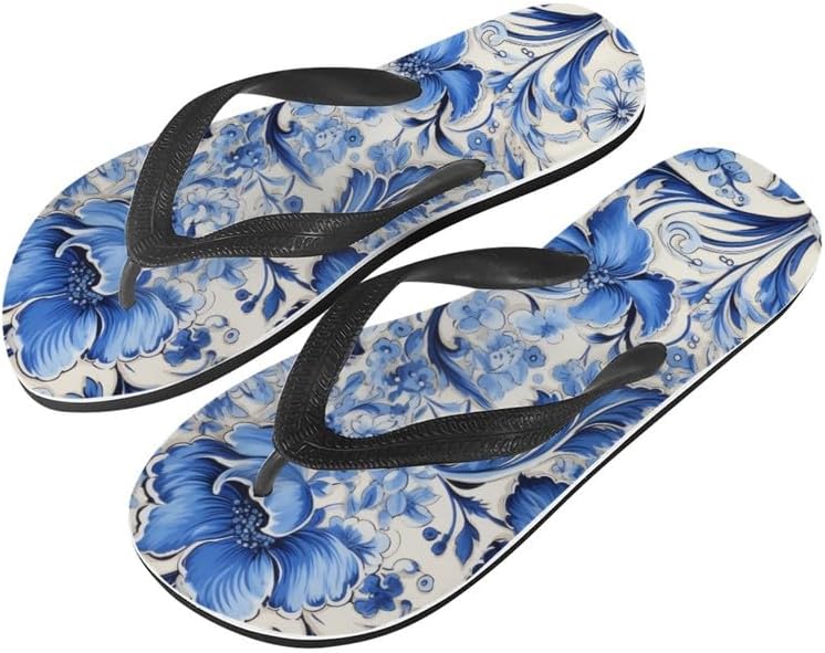 

Сандалии Semiouray Women Galaxy Flip Flop, шлепанцы с рисунком черепа животного и бабочки, удобная обувь для отеля и путешествий, синий