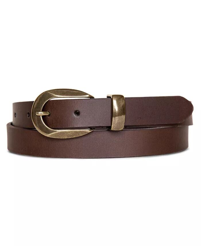

Женский кожаный брючный ремень с металлической петлей Lucky Brand, коричневый