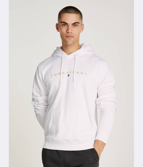 

Толстовка мужская Tommy Jeans хлопковая с капюшоном, белый