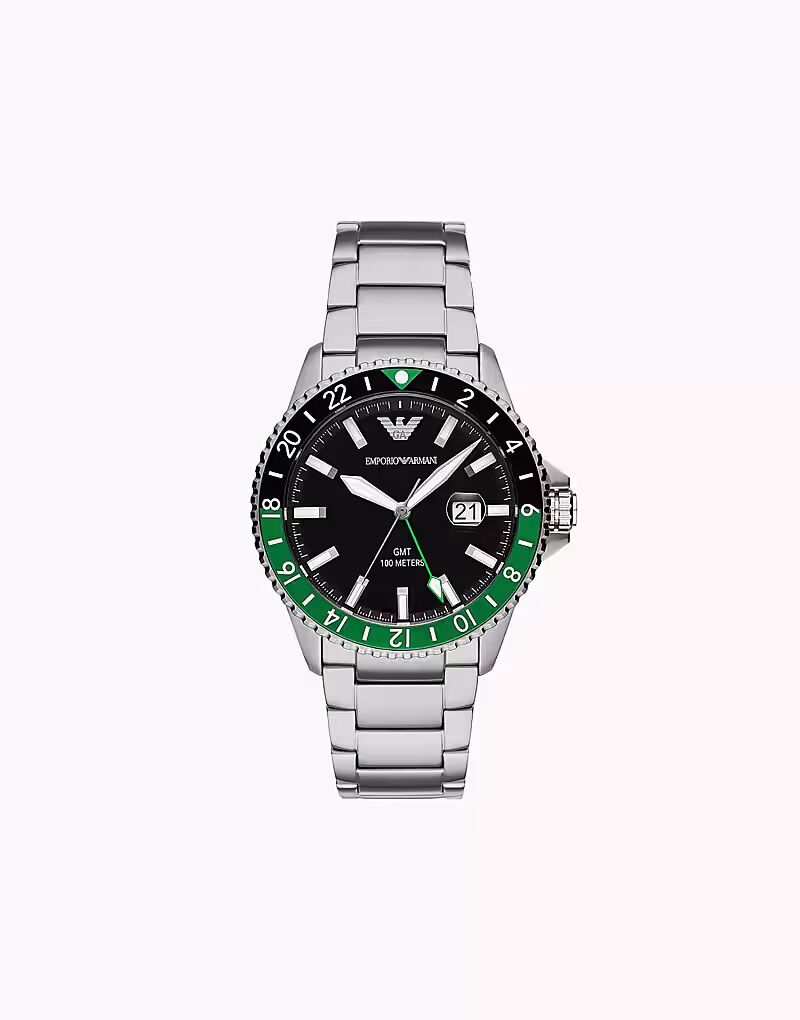 

Мужские часы Emporio Armani World Explorer с функцией gmt и двумя временными поясами, нержавеющая сталь, AR11589, серебристый цвет