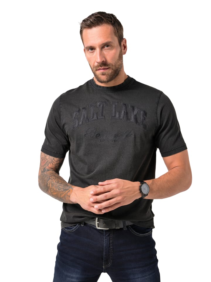 

JP1880 Футболка с коротким рукавом черного цвета, Черный, JP1880 Футболка с коротким рукавом черного цвета