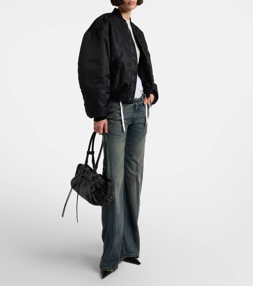 Стандартная техническая атласная бомбер куртка Balenciaga, Black — фото 2