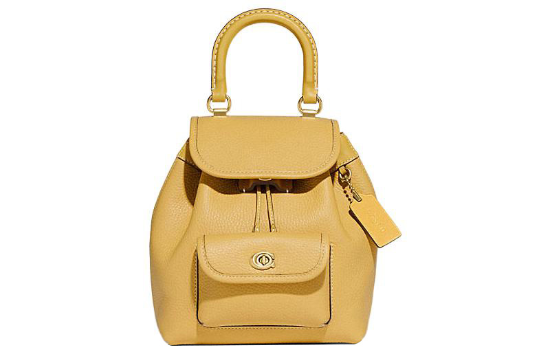 

Рюкзак Riya из телячьей кожи среднего размера женский желтый COACH