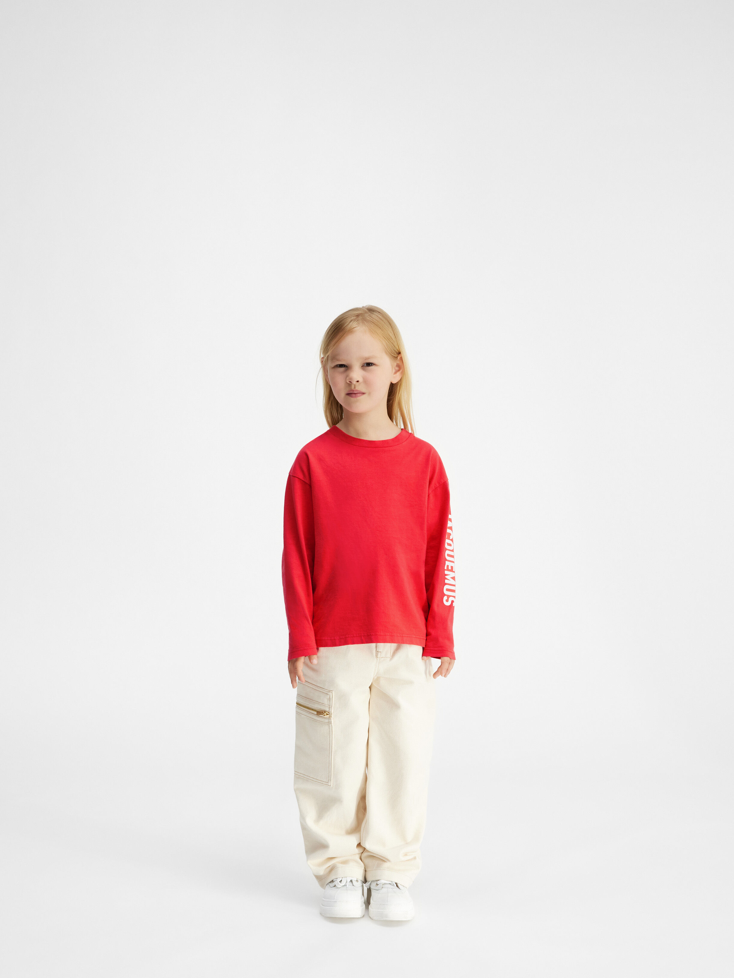 

Футболка с длинными рукавами и логотипом JACQUEMUS The kids' long-sleeve t-shirt, красный