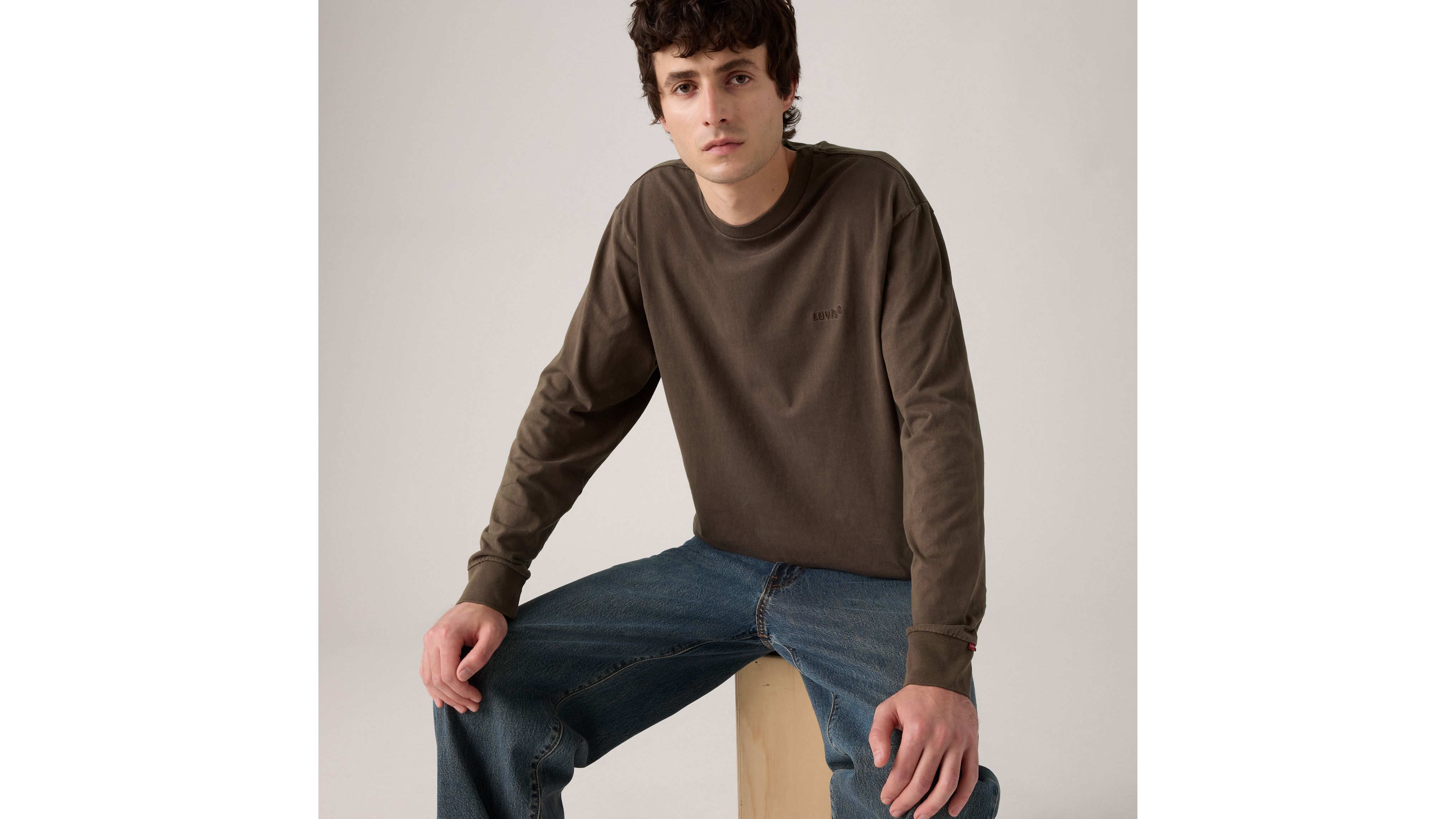 

Аутентичная футболка с длинным рукавом Levi's, Garment Dye Bracken - Brown