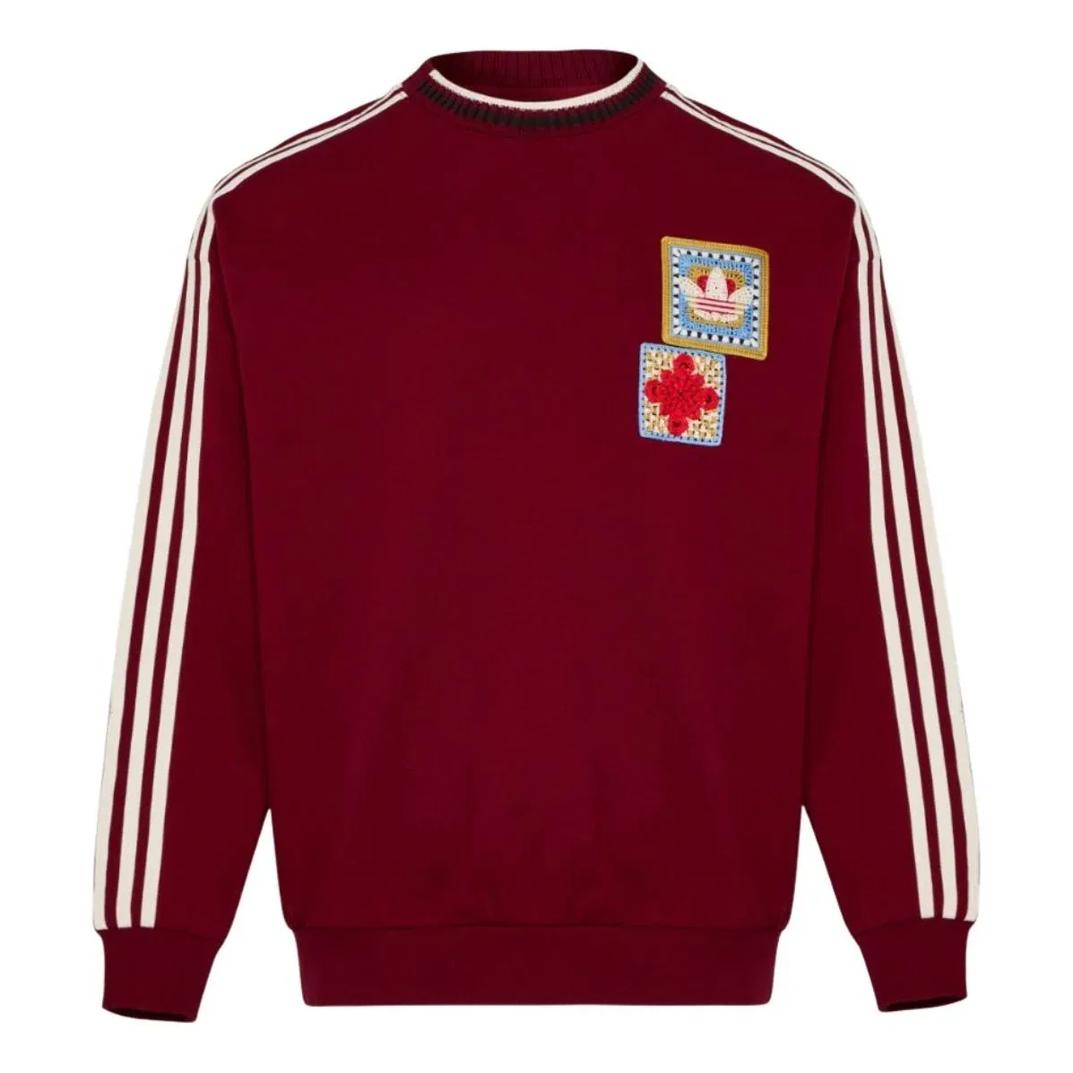 Свитер Adidas FW25 Crafted Crewneck, цвет «бордовый»