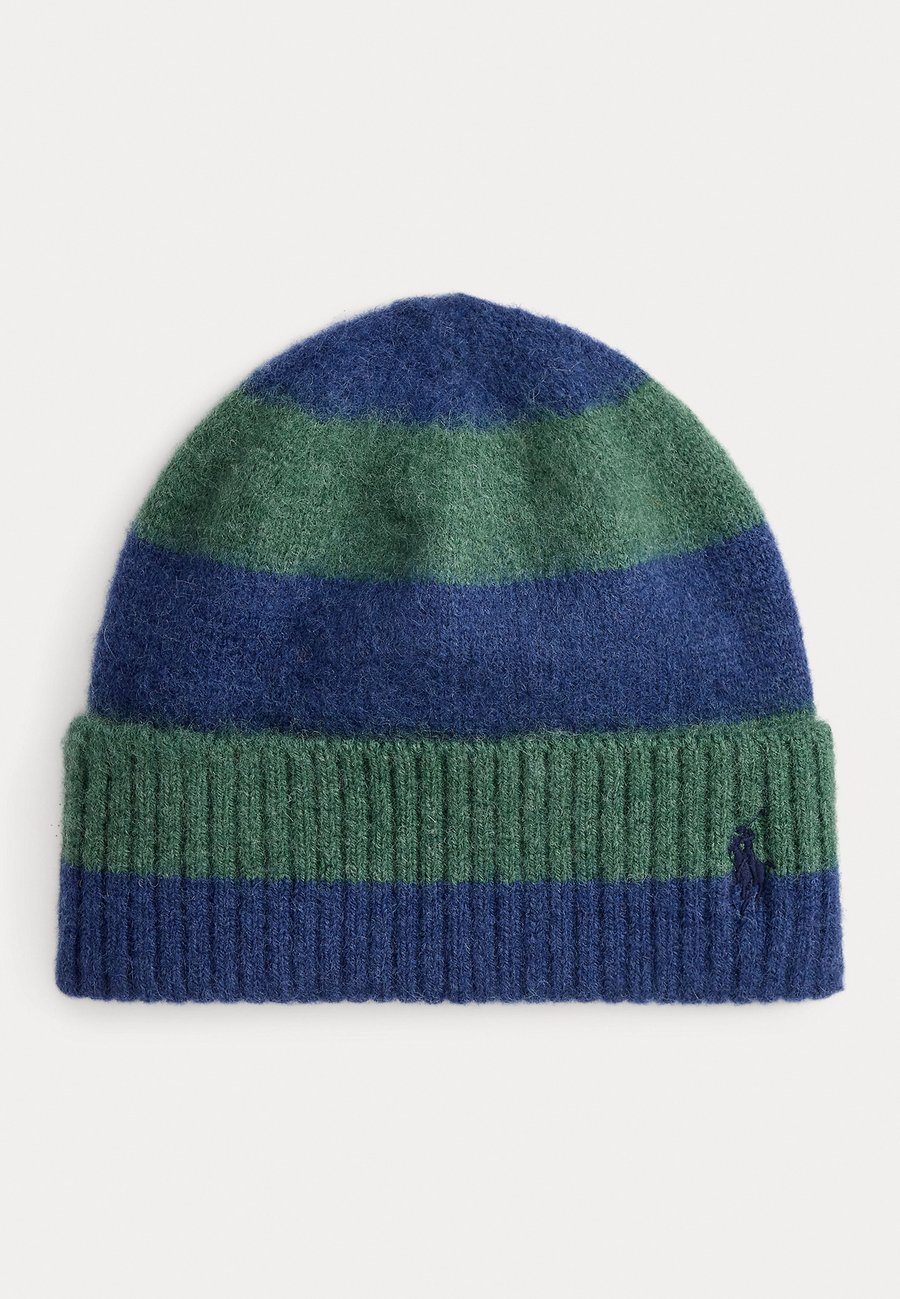 

Шапка Polo Ralph Lauren BRUSHED WOOL STRIPED BEANIE UNISEX, Navy/Green/Dark Blue