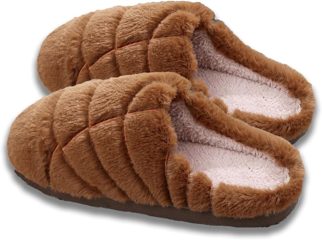 

Женские тапочки BIUHFN Concha, мужские тапочки Concha с плюшевой подкладкой, мексиканские тапочки Pan Dulce, уютные домашние, с нескользящей подошвой, Coffee