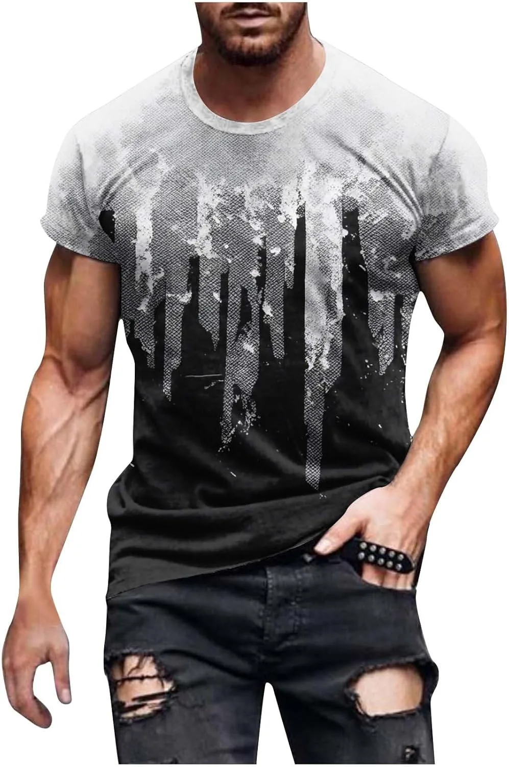 

Мужская футболка с 3D-принтом, короткий рукав, летняя Sdeycui