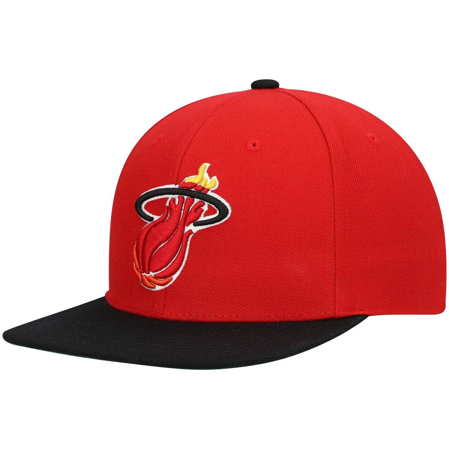 

Мужская двухцветная кепка Snapback 2.0 Mitchell & Ness Red/Black Miami Heat Hardwood Classics Team