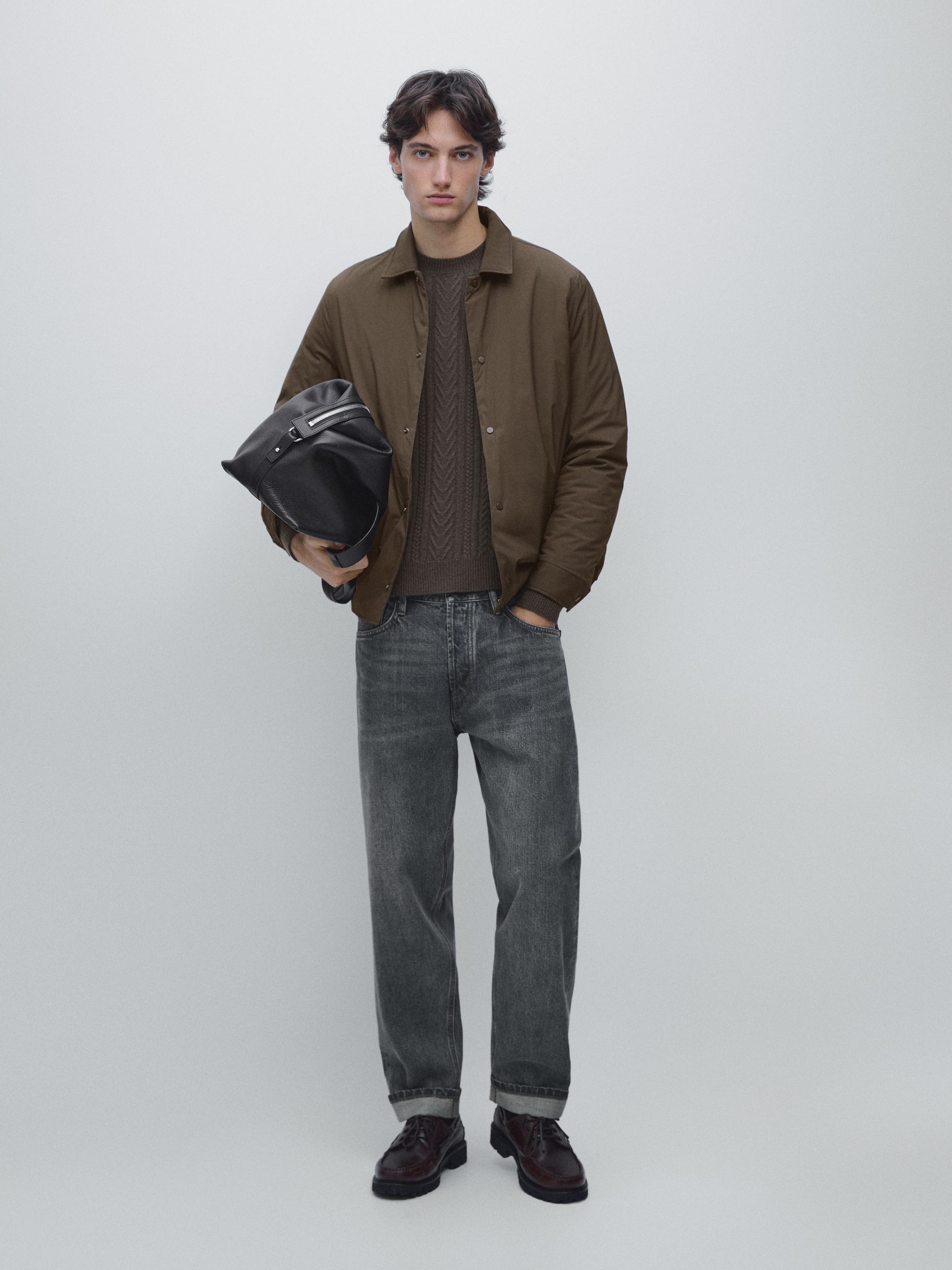 

Легкая утепленная водоотталкивающая куртка-рубашка Massimo Dutti, khaki