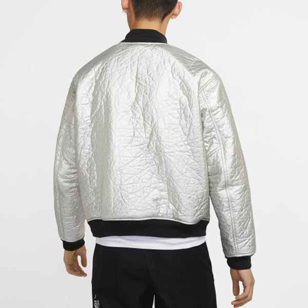 Куртка Air Jordan 23 Engineered MA-1 Zipper Sports Stay Warm Jacket Silver White, белый — фото 4