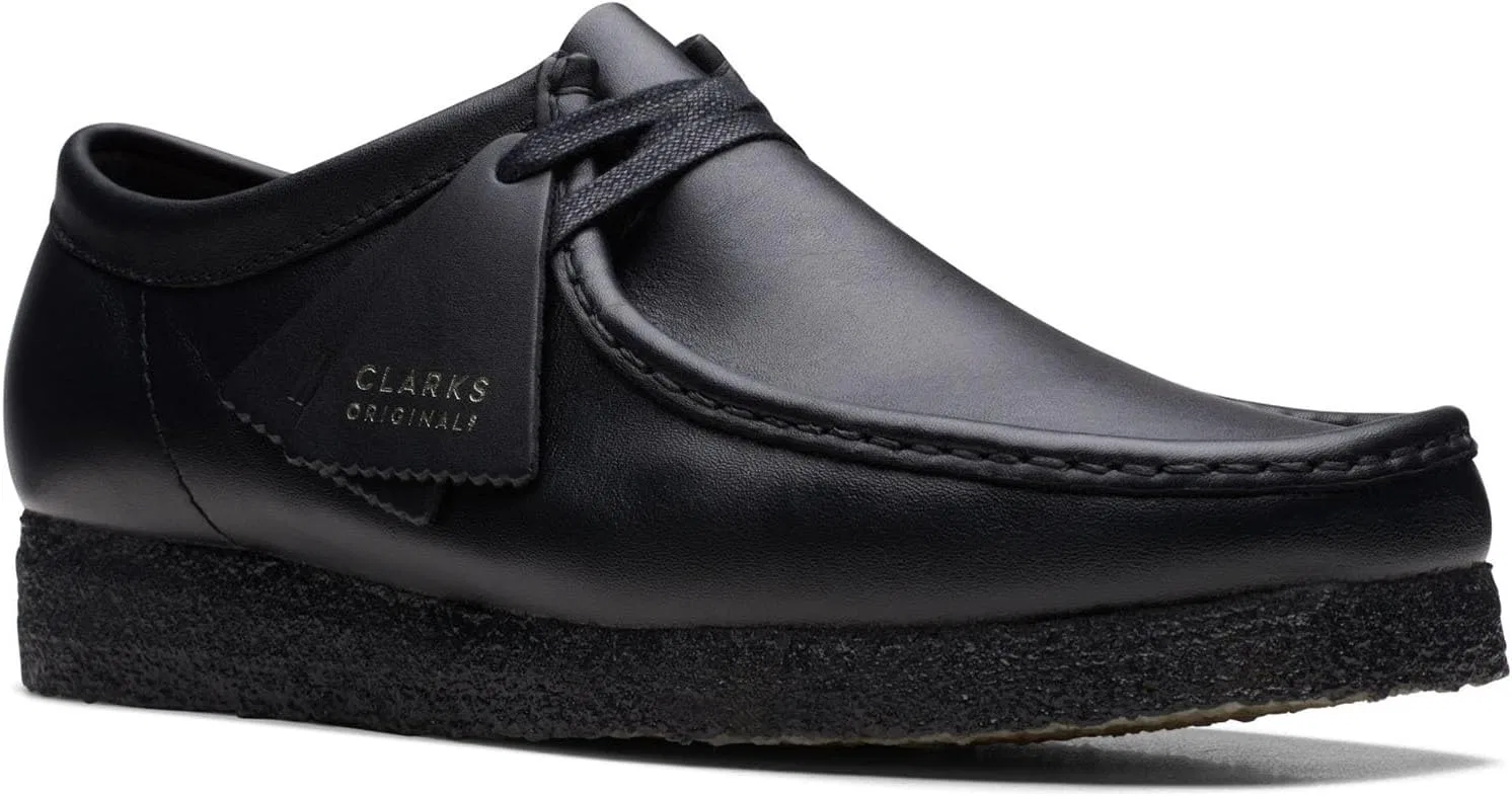 Ботинки Clarks Wallabee, черная кожа — фото 3