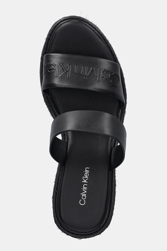 Кожаные шлепанцы WEDGE SANDAL 50 - HE Calvin Klein, черный — фото 4