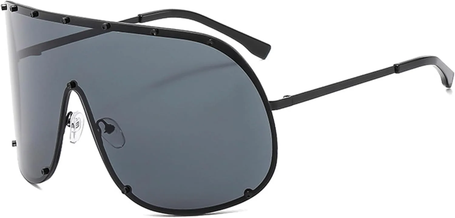 

bullabulling Модные большие квадратные женские солнцезащитные очки в винтажном стиле, цельные мужские очки для активного отдыха, солнцезащитные очки UV400, C1