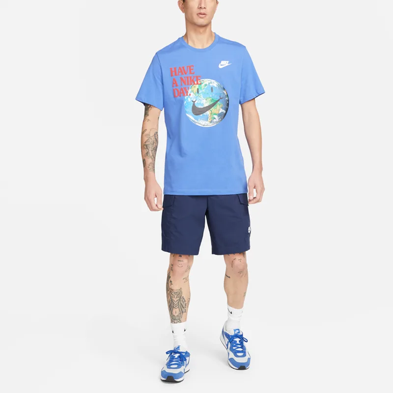 Nike Футболка мужская светло-голубая — фото 4