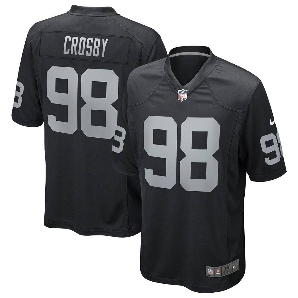 Мужская черная игровая майка Nike Maxx Crosby Las Vegas Raiders, цвет Lvr Black — фото 2