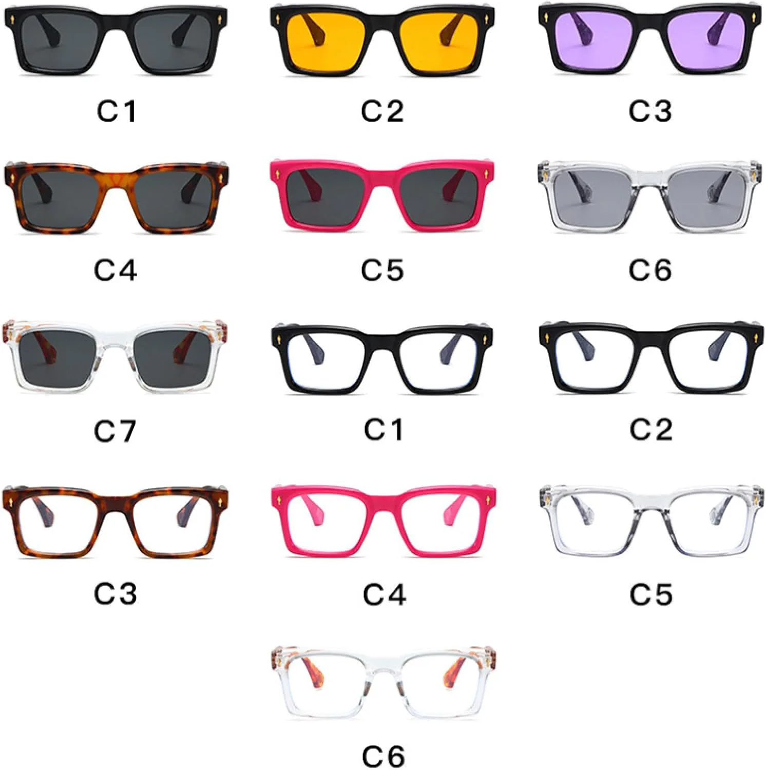 

Модные мужские солнцезащитные очки с заклепками, конфетные цвета, защита от УФ-излучения UV400, трендовые женские очки с прозрачными линзами VVTWSSW, Rose Pink Gray