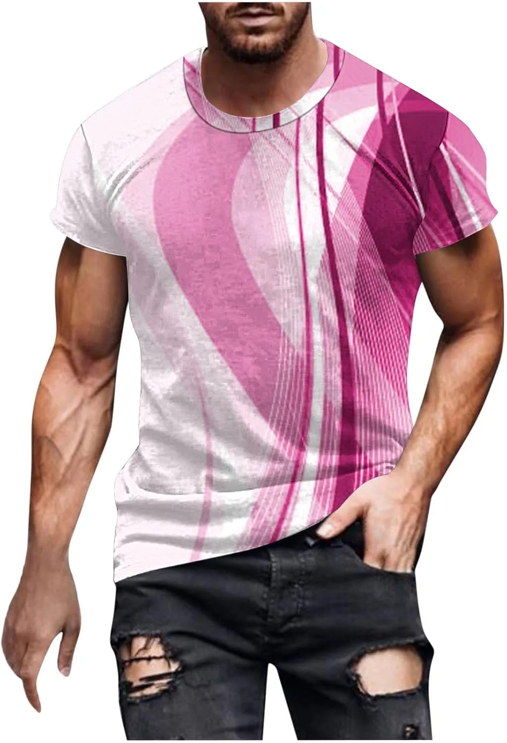 

Мужская футболка Muscle с принтом для тренировок QUNPIU