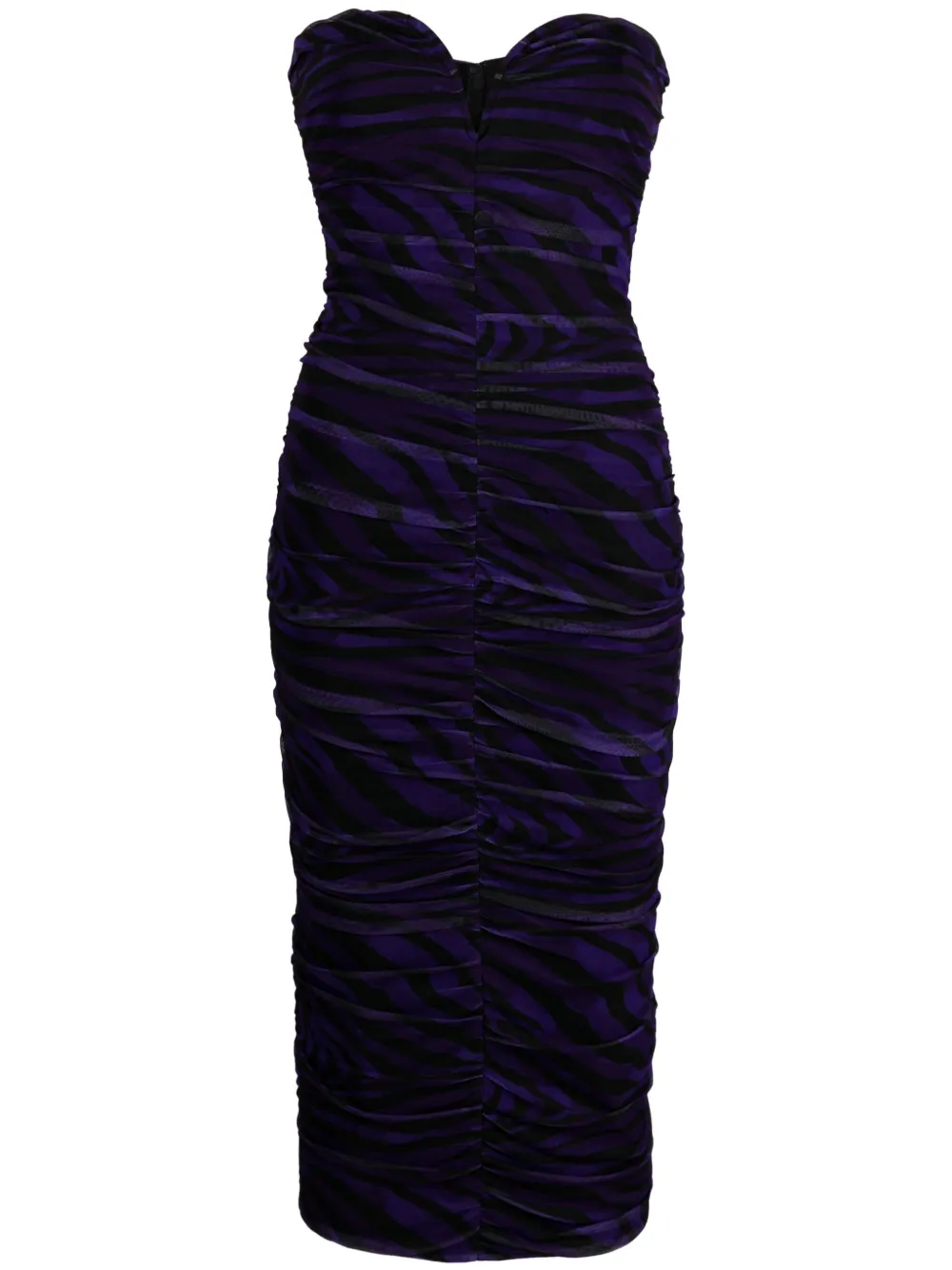 

Платье миди с зебровым принтом и сборками NISSA, черный