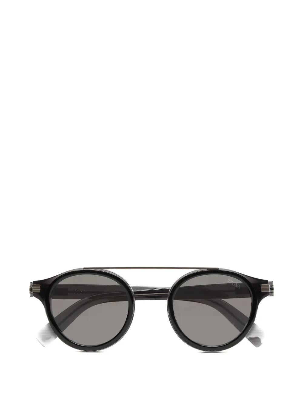 

Солнцезащитные очки в круглой оправе Zegna, черный