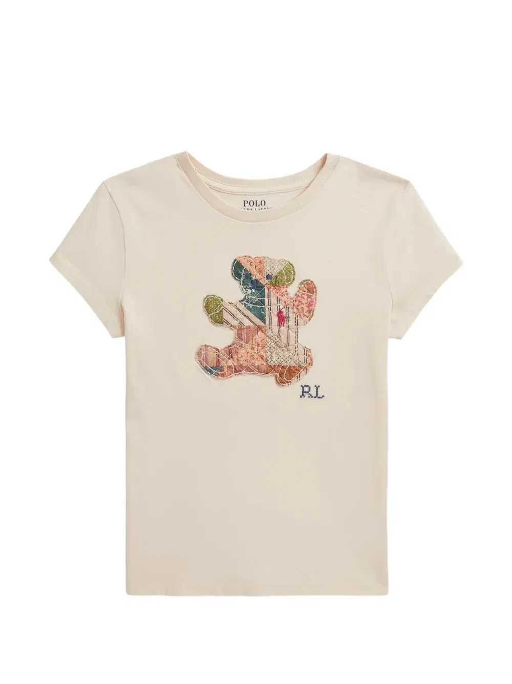 Футболка в технике пэчворк POLO RALPH LAUREN KIDS, бежевый