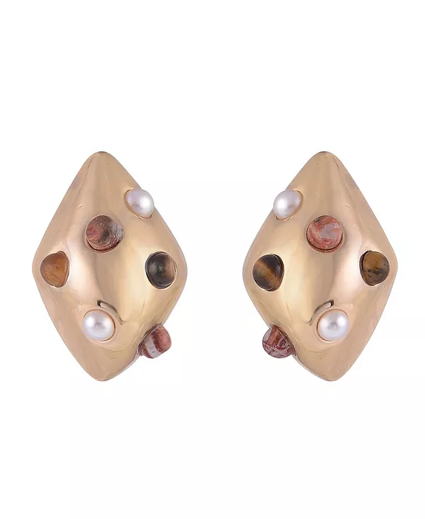 

Серьги-Подвески в форме купола золотистого оттенка с жемчугом и камнями Laundry By Shelli Segal, gold