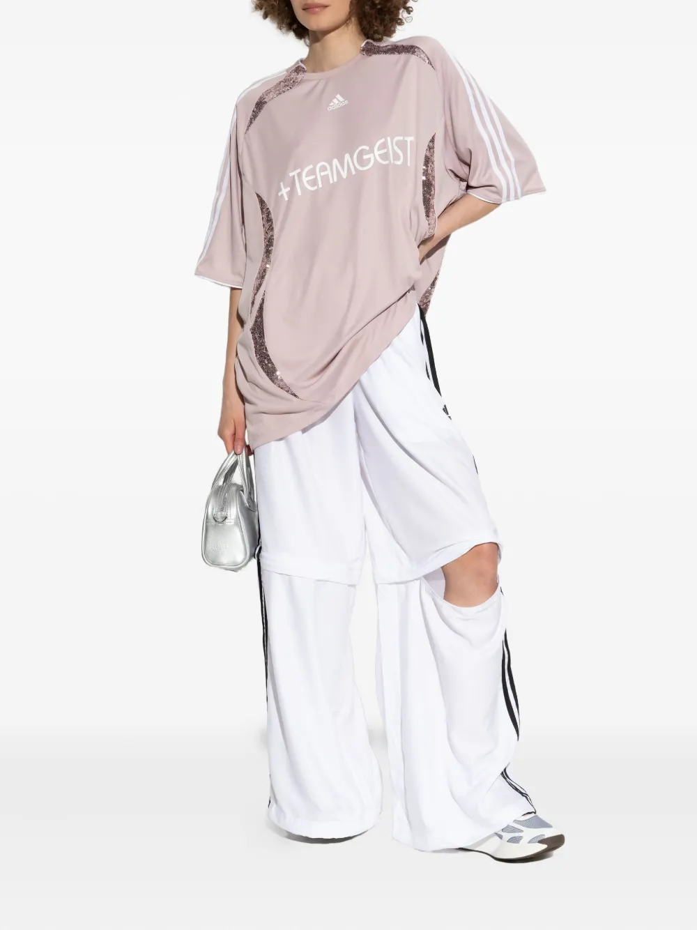 Футболка Teamgeist sequin-panelled jersey adidas, розовый — фото 2