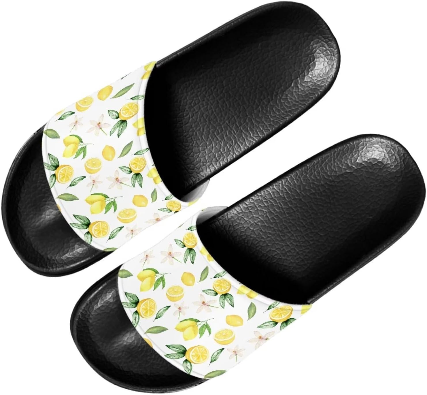 

Забавные тапочки Binienty для взрослых, сандалии унисекс, нескользящие, быстросохнущие, для душа и ванной, Lemon