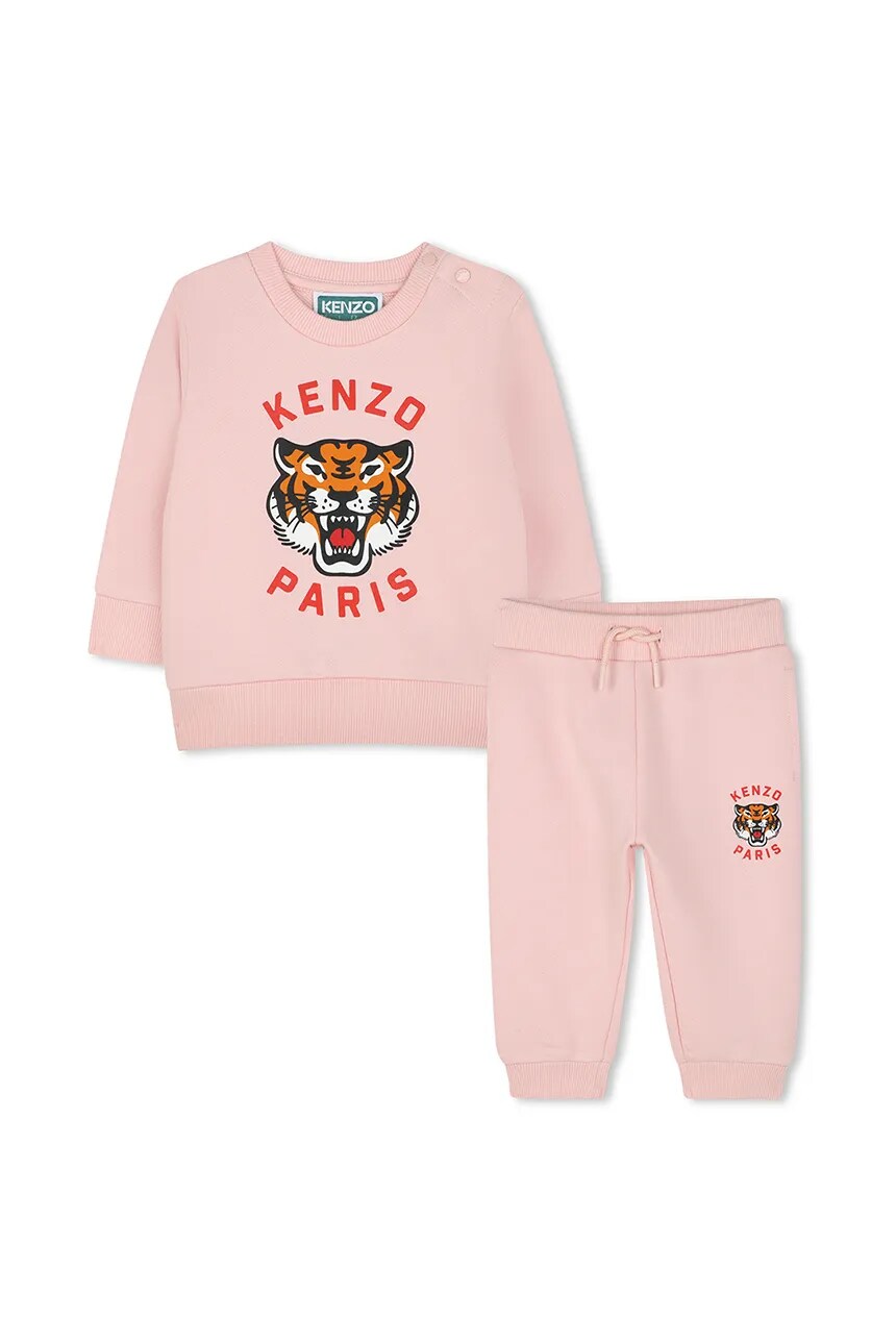 

Детский спортивный костюм из хлопка Kenzo Kids, оранжевый