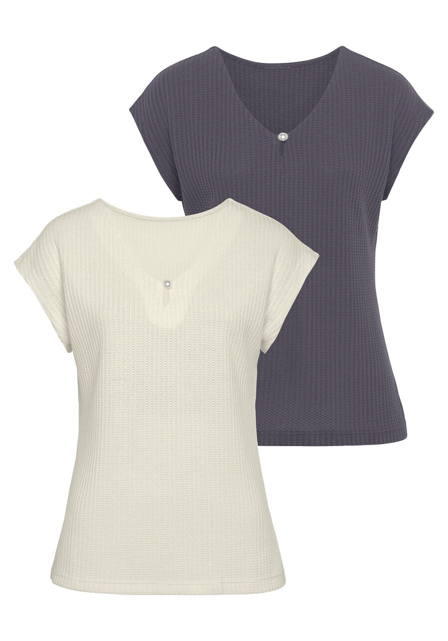 

Футболка LASCANA Shirt, цвет ecru/navy