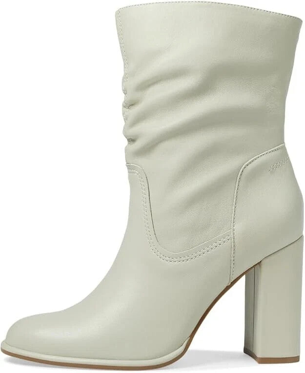 Женские полусапоги Steve Madden Vector кожаные на каблуке, слоновая кость — фото 2