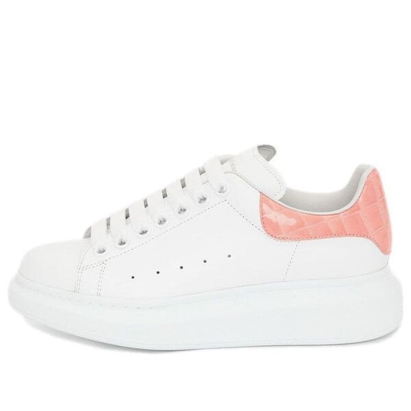 Кроссовки oversized sneaker 'white pastel pink crocodile' Alexander Mcqueen, белый